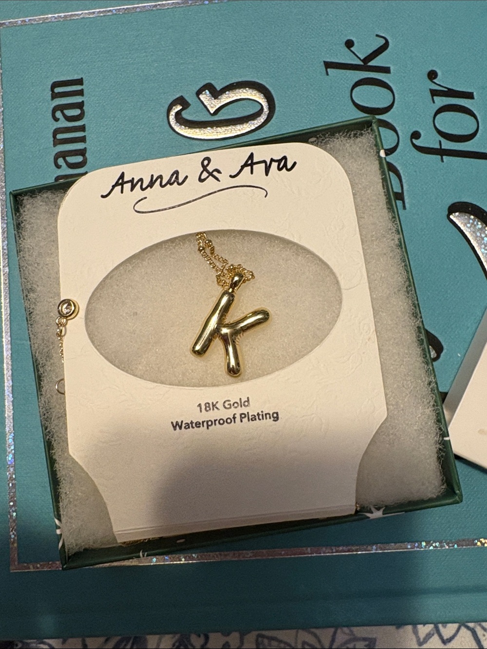 Anna & Ava Gold 'K' Initial Pendant Necklace